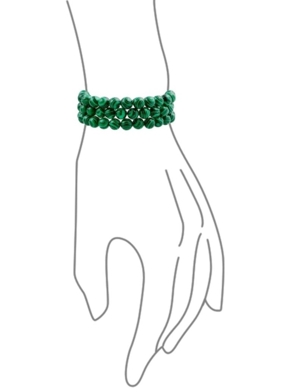 Unisex Stackable 3-Piece Gemstone Round Bead Stretch Bracelet Set - Adjustable - Picture 2 of 5